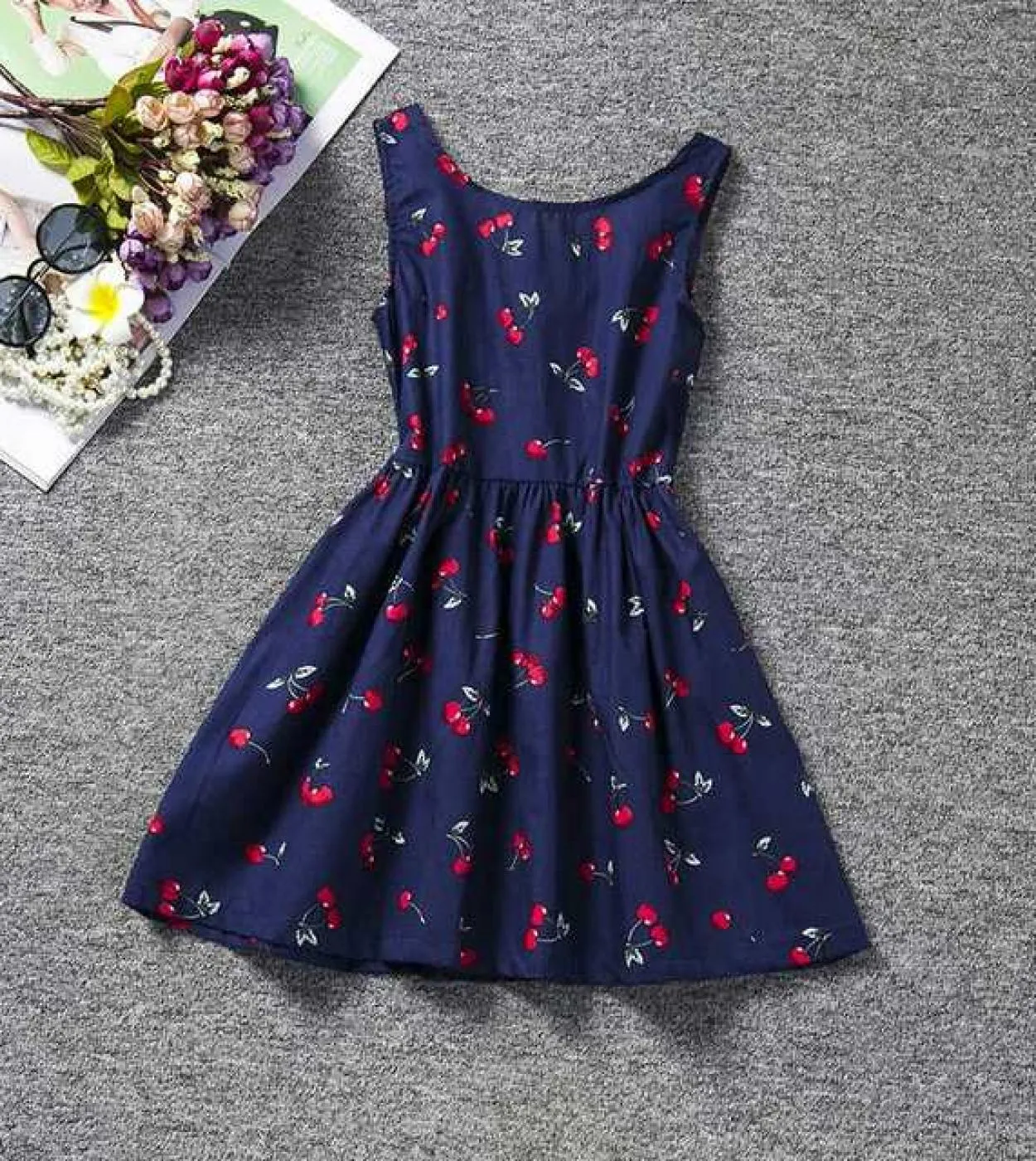 2022 Bambini Ragazze Summer Party Abiti a maniche corte Bambini Maglia Gonna da sera con bretelle Abiti casual da principessa 3
