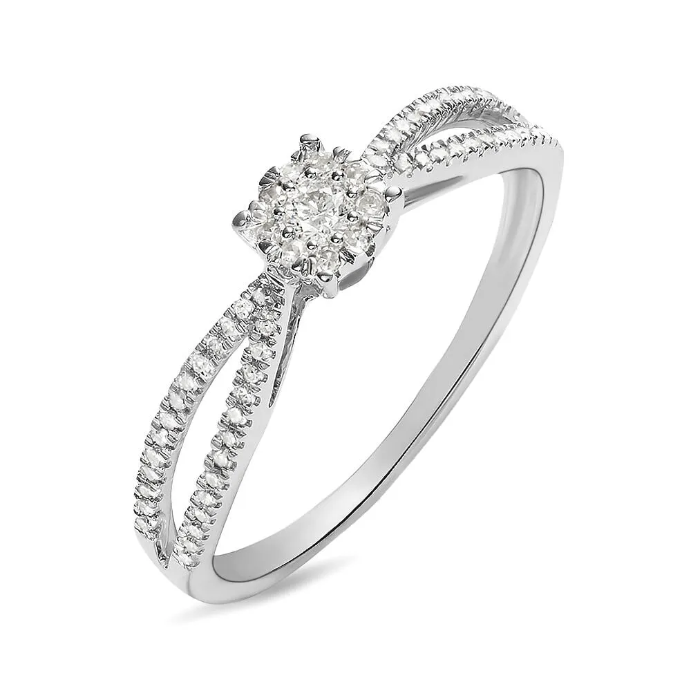 Anello Solitario Sophia Oro Bianco 375/1000 Diamante Bianco 0,17 ct 1410543