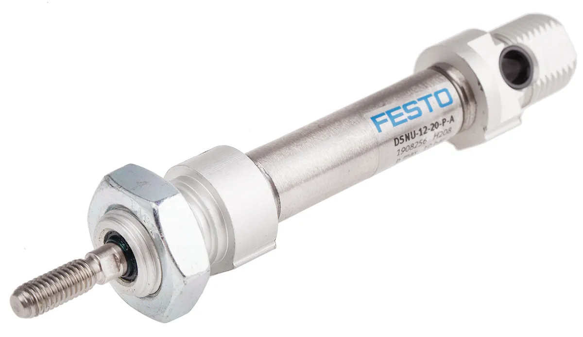 Cilindro pneumatico Festo DSNU 1908256, Doppio effetto, foro da 12mm, corsa 20mm, M5, 10 bar max