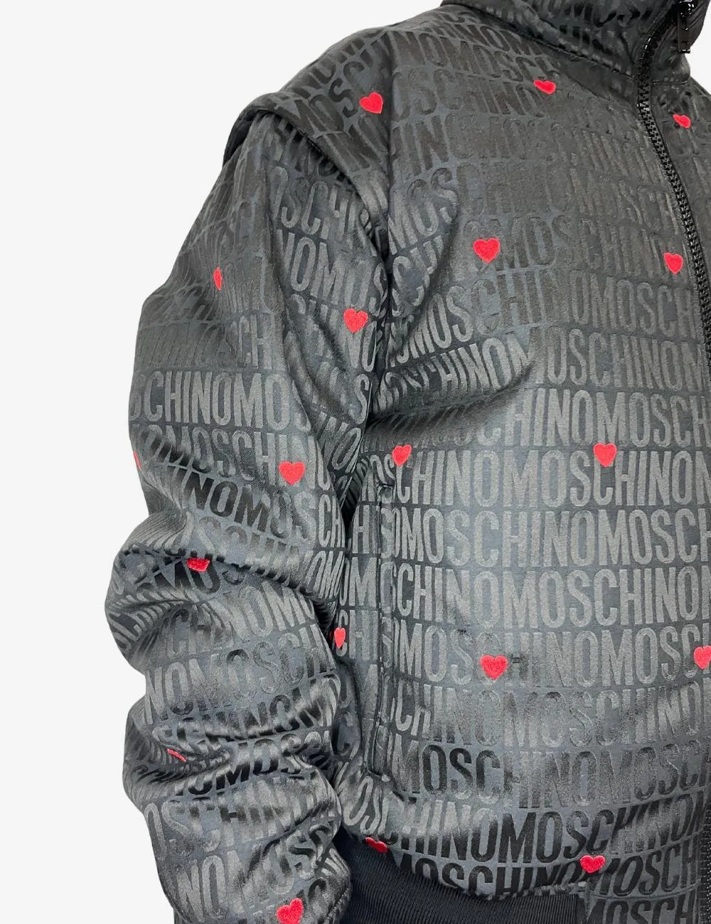 Giubbotto Moschino con logo jacquard e ricami uomo