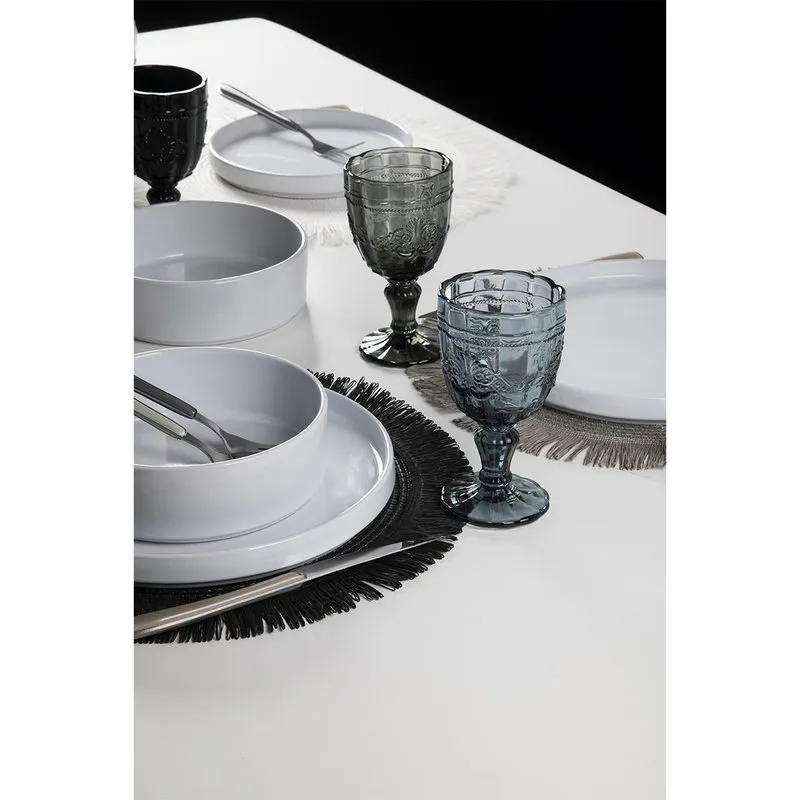 Gourmet White Kit Gourmet White - servizio piatti 12 pz - set 4 bicchieri acqua Syrah Stones - set 4 calici Syrah Stones - set 1