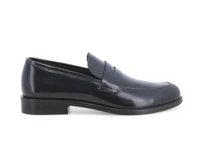 Melluso Mocassino uomo classico in pelle abrasivato blu u1020