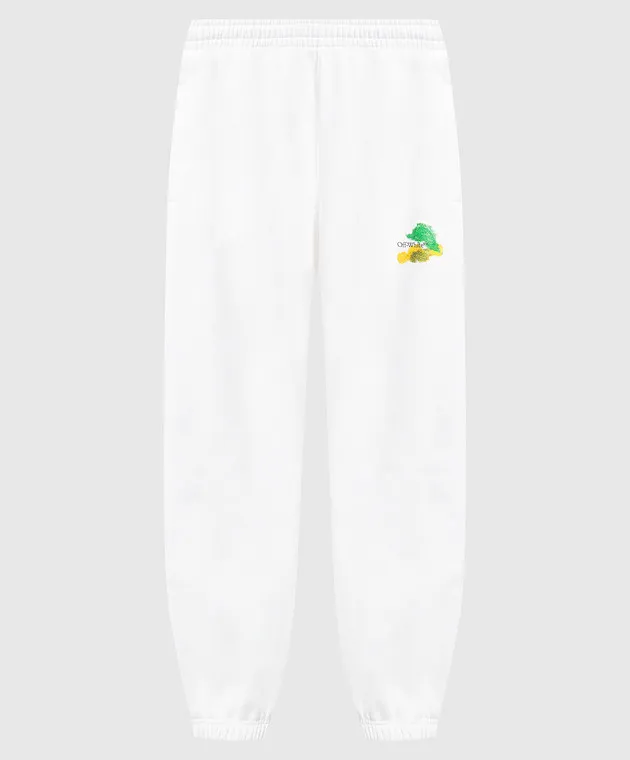 Off-White Joggers bianchi con stampa logo OMCH029S23FLE002