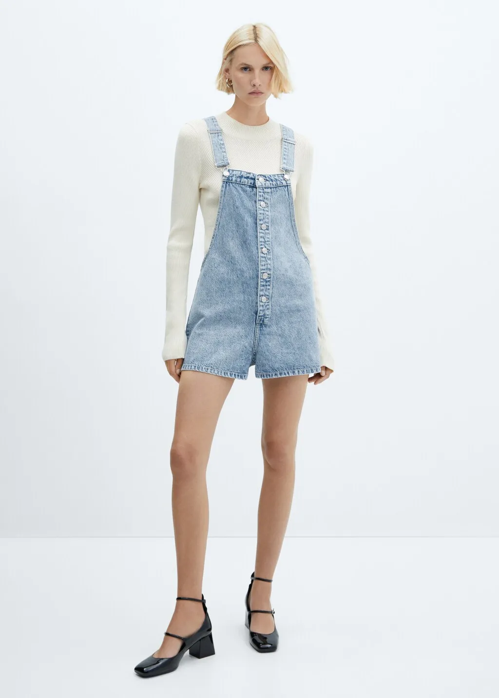 Salopette denim bottoni