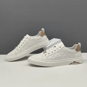 Scarpe casual piatte in pelle goffrata moda uomo