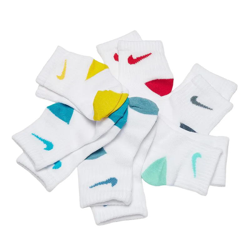 Set 6 paia di calzini con logo multicolor per neonati e bambini
